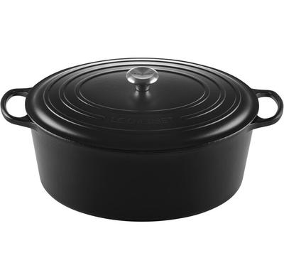 מחבת ברזל יצוק Le Creuset Signature אובלית 40 ס"מ שחורה (21178400000430)