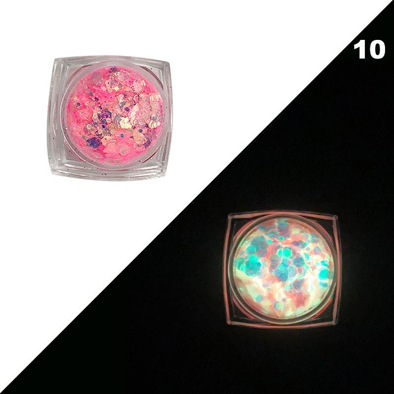 

1G красочный светящийся порошок для ногтей светящийся в темноте пигментная пыль фосфорный блеск для украшения ногтей ювелирные изделия изготовление Sup 10