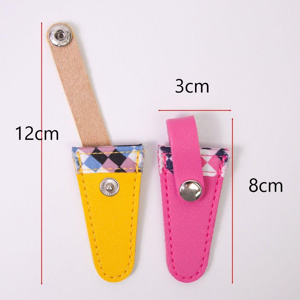 DIY Art Embroidery Scissors Storage Case PU Leather Colorful Scissors Sheath Protective Cover Household Dead Skin Tweezers Cap