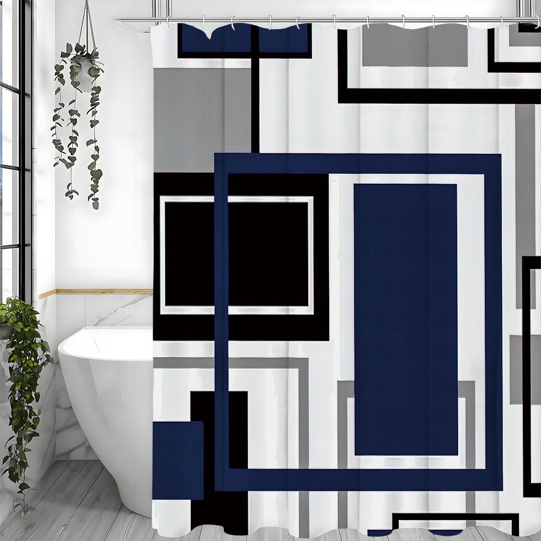 

Синяя Геометрическая Темно-синяя Современная Черная Синяя Серая Шторка для душа, Декоративная шторка для душа для ванной, Водонепроницаемая шторка для душа wi 90*180cm