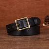 Pásek Dámská první vrstva Hovězí kůže Spona Retro čtvercová měděná přezka Všestranný Ozdobný pásek pro volný čas