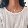 Sparkling  Silver Love Heart Shaped Gold Necklace Chains Trendy Charm Elegant Women Party Wedding