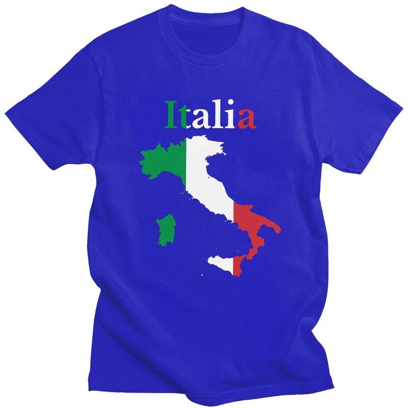 Custom Classic Italy Map Flag T Shirts Men Italian Patriotic Tshirt Streetwear Tee Tops Oversized Tshirt Merch