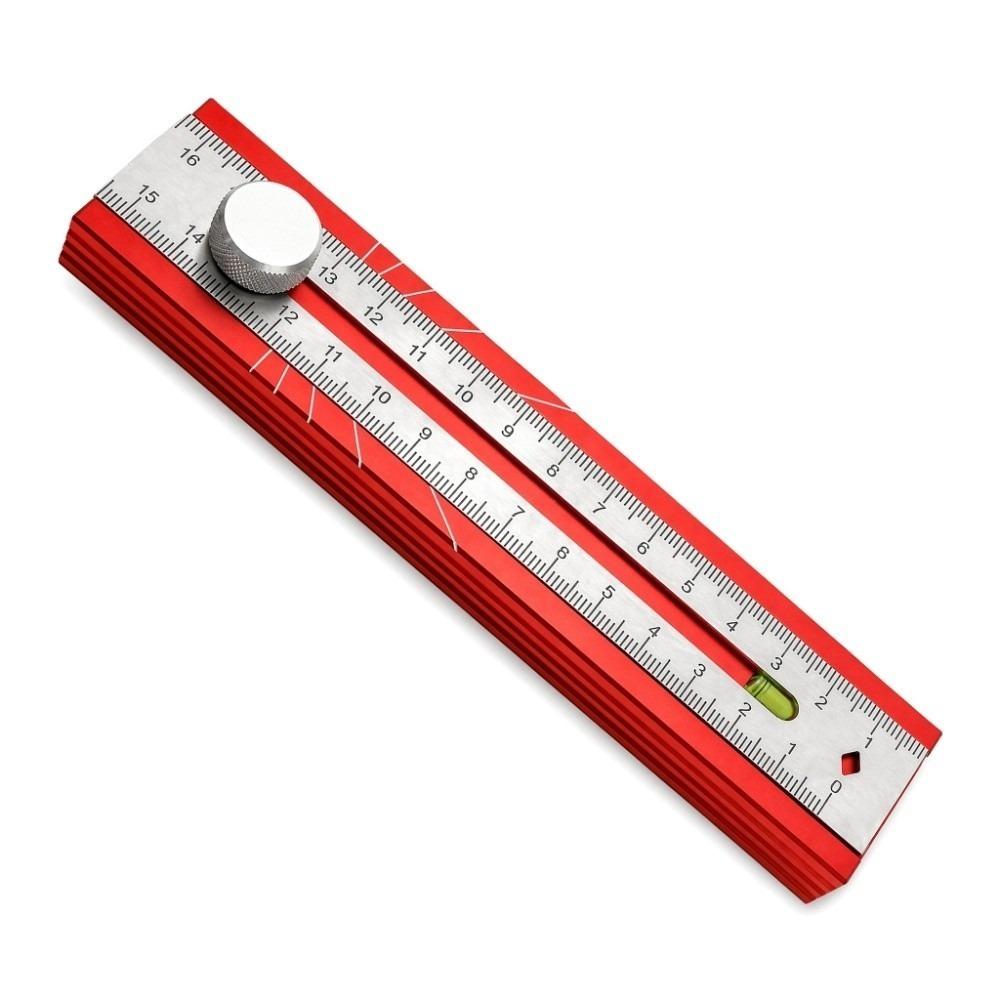 Foldable Design Marking Protractor Adjustable Positioning Multifunctional Level Ruler Woodworking
