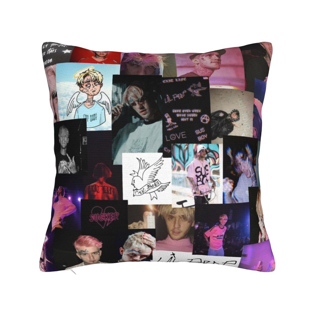 Lil Peep Pillowcase Printed Polyester Cushion Cover Decorative Throw Pillow Case Cover Sofa Zippered 40X40cm