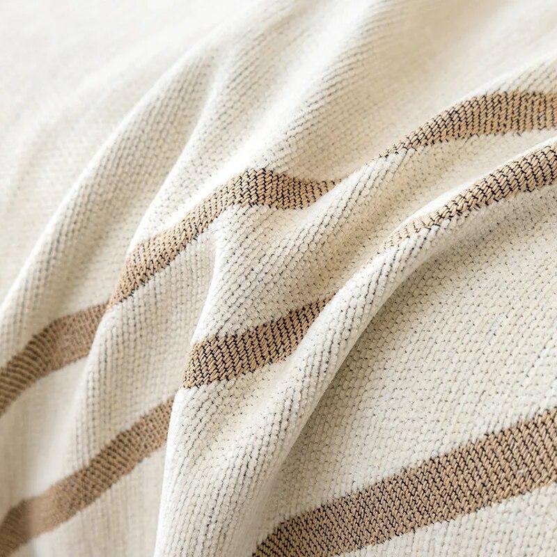 Chenille Sofa Cover Blanket Homestay Bedroom Universal for All Seasons Towel Dustproof Decorative Striped Sofa Towel Cover Cloth