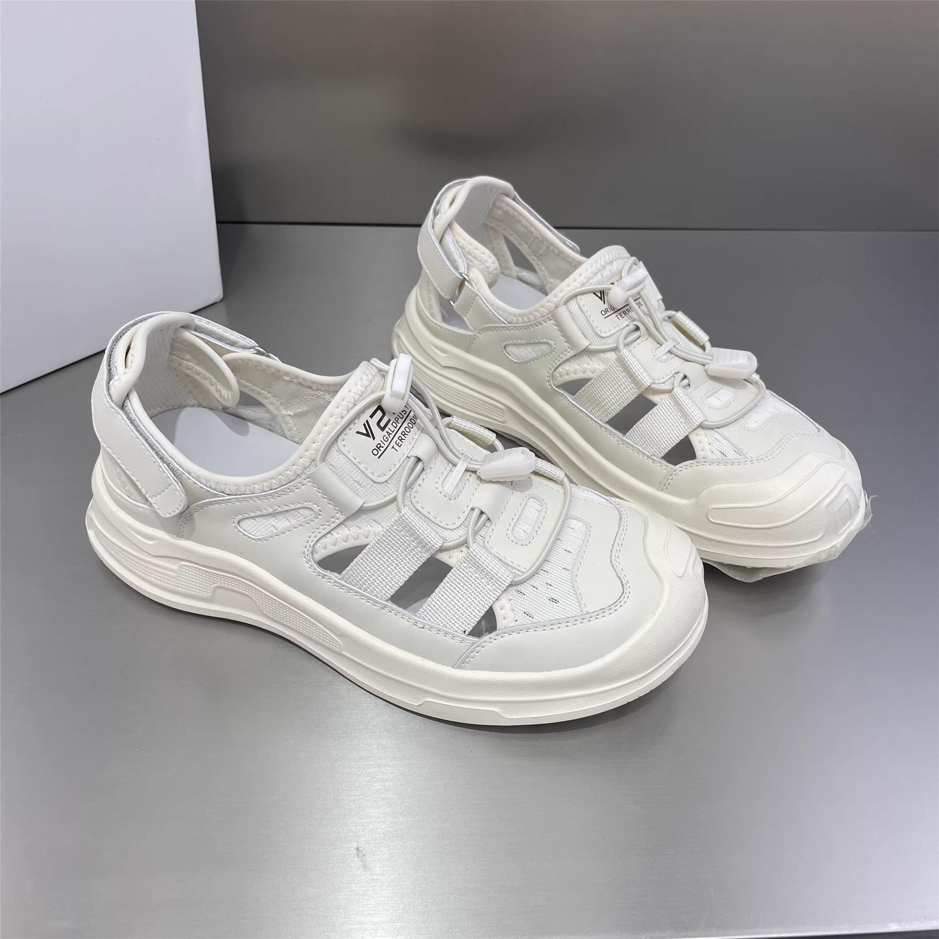 

European Station 2024 Летние повседневные дышащие спортивные сандалии Женская обувь Полые римские сандалии Baotou Пляжная обувь 35