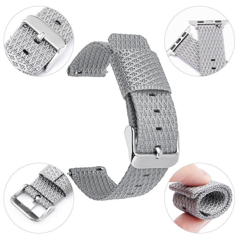 

Watch Band For Apple Watch Series 10 42mm/9 8 7 41mm/6 5 4 SE (2023) SE (2022) SE 40mm/3 2 1 38mm Grids Texture Nylon Strap Dark Green