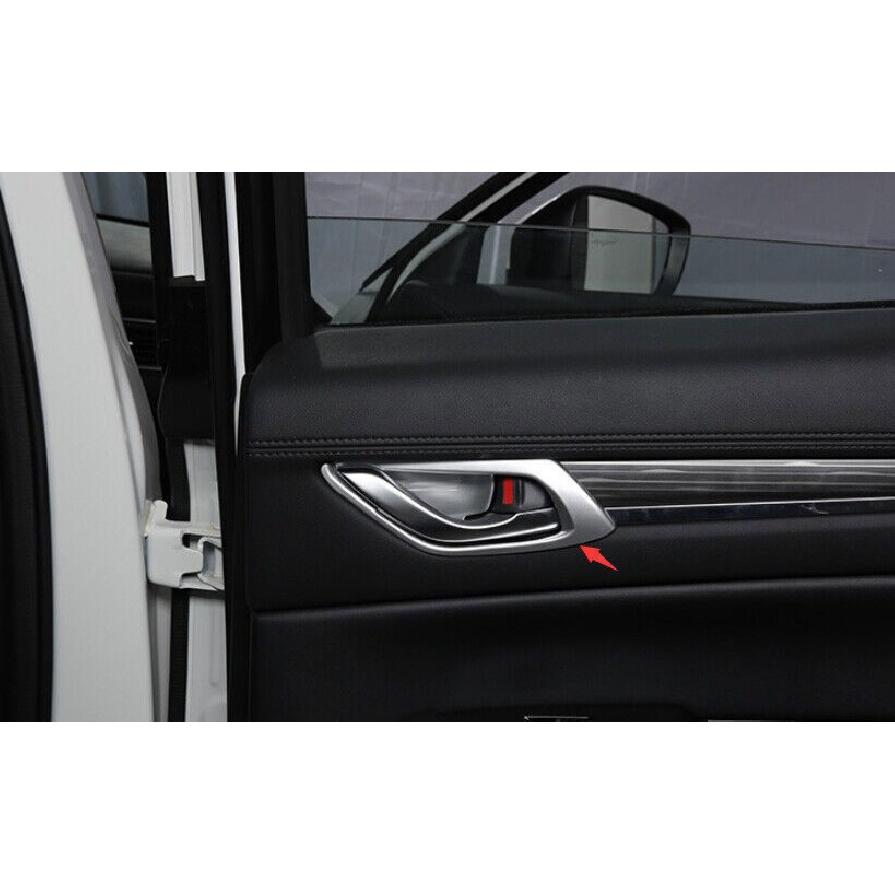 Fit For Mazda CX-5 CX5 2017-2024 Matte Silver Car Inner Door Handle Frame Trim