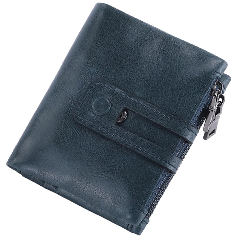 

[Lubonarie] wallet bi-fold men s fastener leather card Fashionable present simple large capacity black compact multifunctional Skimming prevention