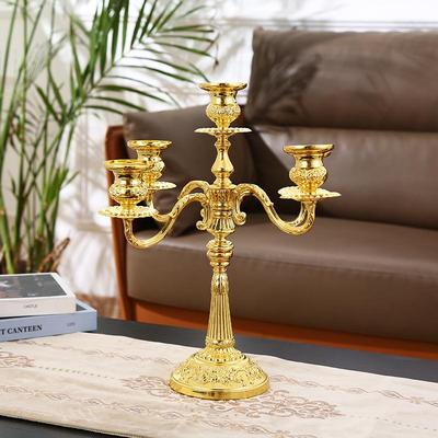 European Retro Gold Candlestick: Romantic Candle Holder for Home Dining Table Decor and Aromatherapy