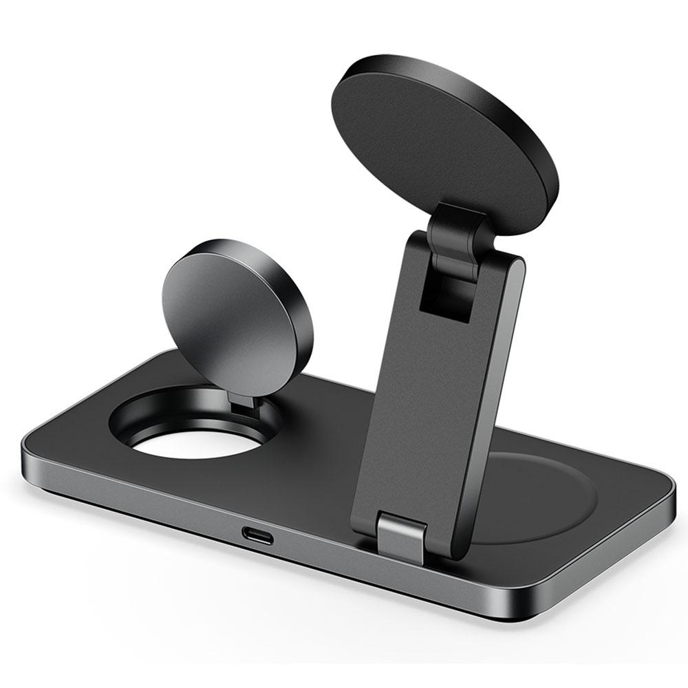 

F8 For iPhone/iWatch/AirPods 3-in-1 Charging Stand Foldable Magnetic Wireless Charger