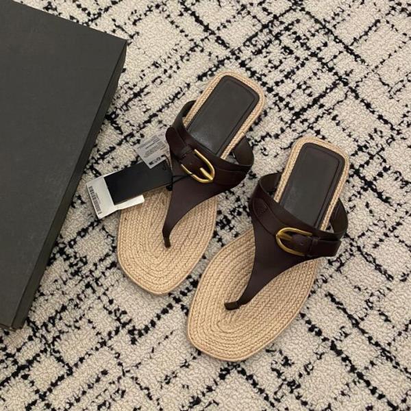 Fashion Rubber Flip Flops Shoes Slippers Flat Low Slides Hawaiian Genuine Leather Rome Fabric PU TPR Hoof Heels Rubber Flip Flops Low Wo