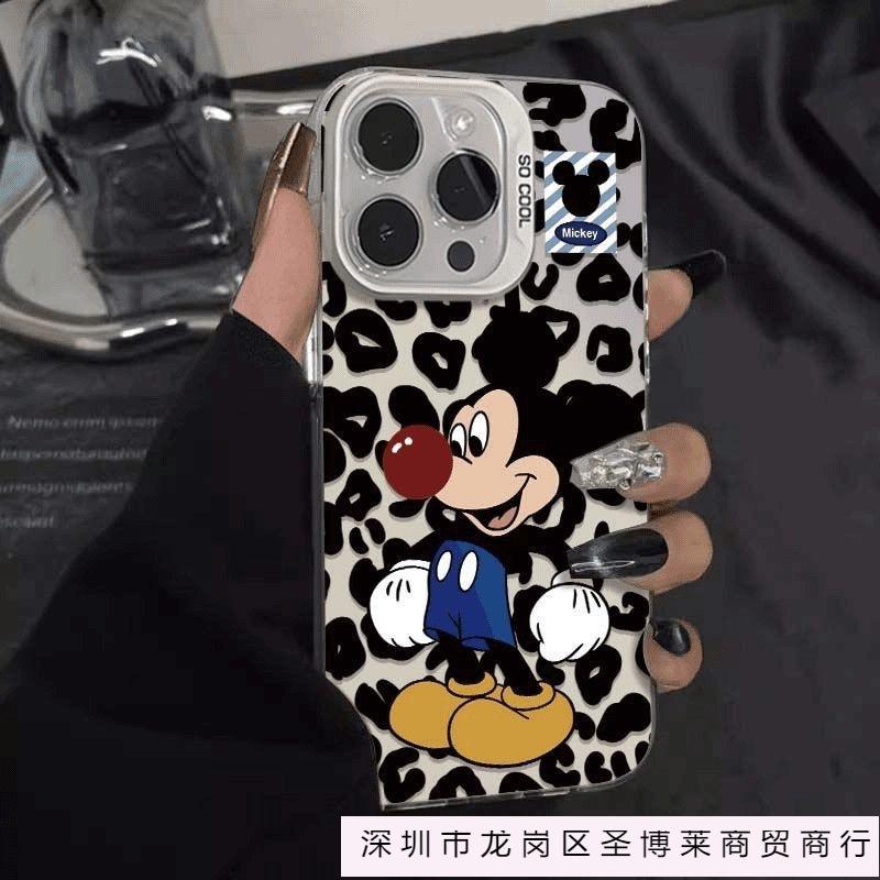 Cartoon Leopard Print Mickey Applies To iPhone17promax Apple 14 Mobile Phone Case 13 New 12 Colored Silver 17/16P