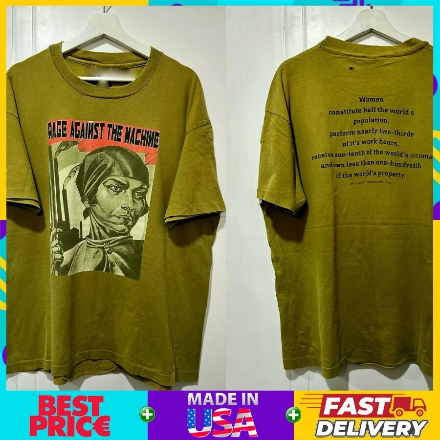 Rage Against The Machine 90’s Two Sided Unisex T-shirt Military Green XXXXL