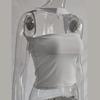 Solid Color Reverse Neck Suspender, Off Shoulder, Off Back, Sexy Slim Fit Women's Vest
