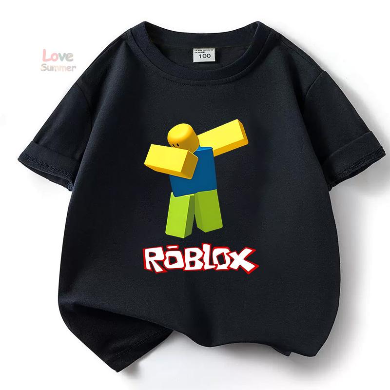Pojkar Spel Robloxing barn T-shirt Sport Bomulls-T-shirt Barn Tecknad unisex Kortärmad Vardaglig Street Harajuku Kläder