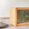 Wooden Digital Alarm Clock Time Date Temperature Humidity Measurement Large Screen Alarm Clock For