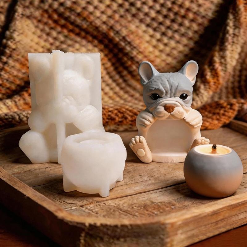 French Bulldog Silicone Mould For Casting Perfect For Making Unique Candle Holders And Flower Pots