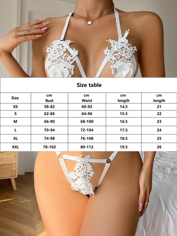 Sexy Lace Floral Lingerie Woman Hot See Through Underwear Embroidery Rose Exotic Set Open Anal Hollow Bra Onlyfan Erotic Apparel