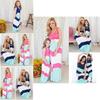 Elegante Casual Boho Streep Maxi Jurk voor Moeder en Dochter voor Bijpassende Outfits