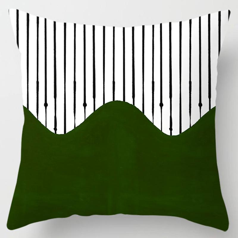 Kissenbezug quadratisch mit Grünpflanzenmuster, klassischer Kissenbezug, Bürobedarf, Auto, Wohnzimmer, Sofa, Mode