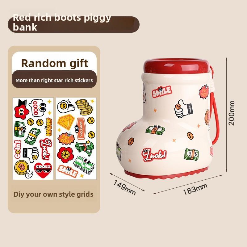 

Домик-копилка Дофамин, коробка для хранения игрушек, идеальный подарок для детей и праздников Boot piggy bank красный