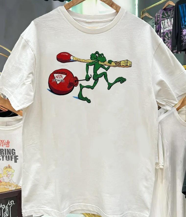WEEN BAND fireworks classic style cotton white t-shirt QT6691 XL