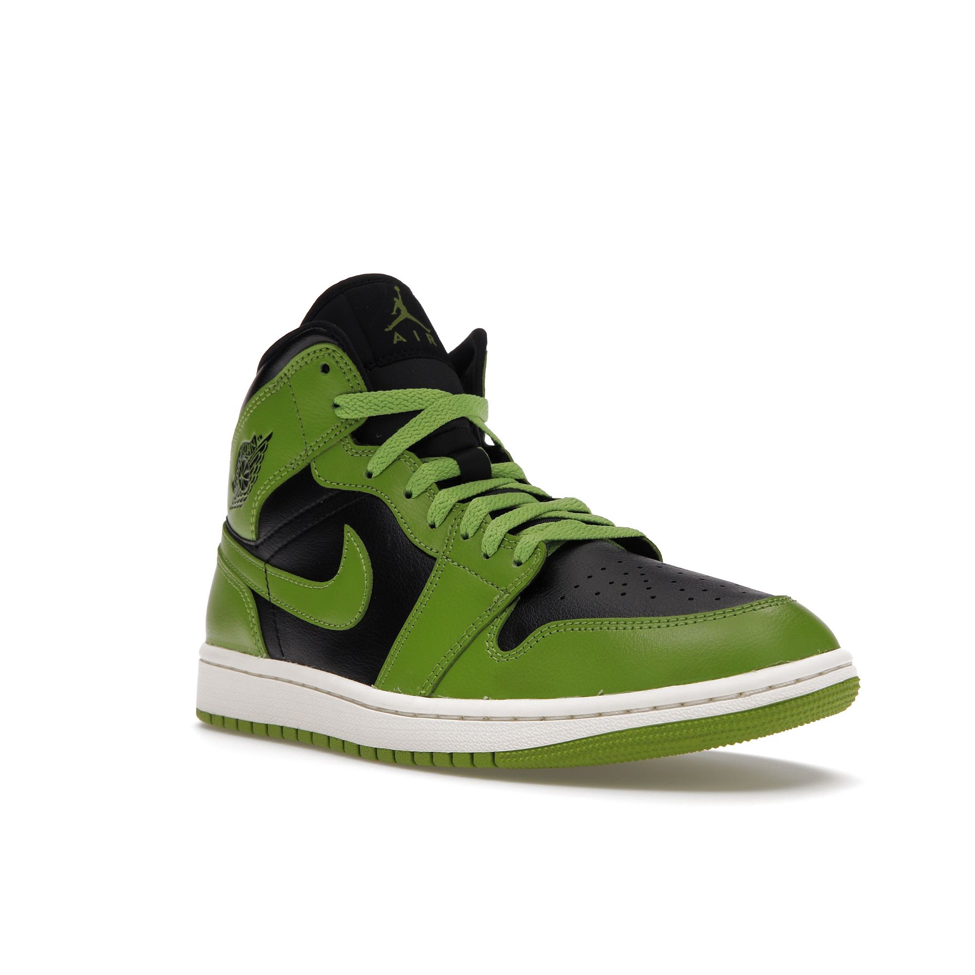 Air Jordan 1 Mid Altitude Green Женские кроссовки Black Sail Altitude-Green-Heather — фото 2