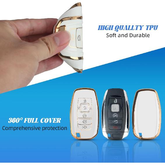 for Lincoln Key Fob Cover Compatible with Aviator Corsair Nautilus Navigator Continental MKC MKZ MKX Key Shell Case