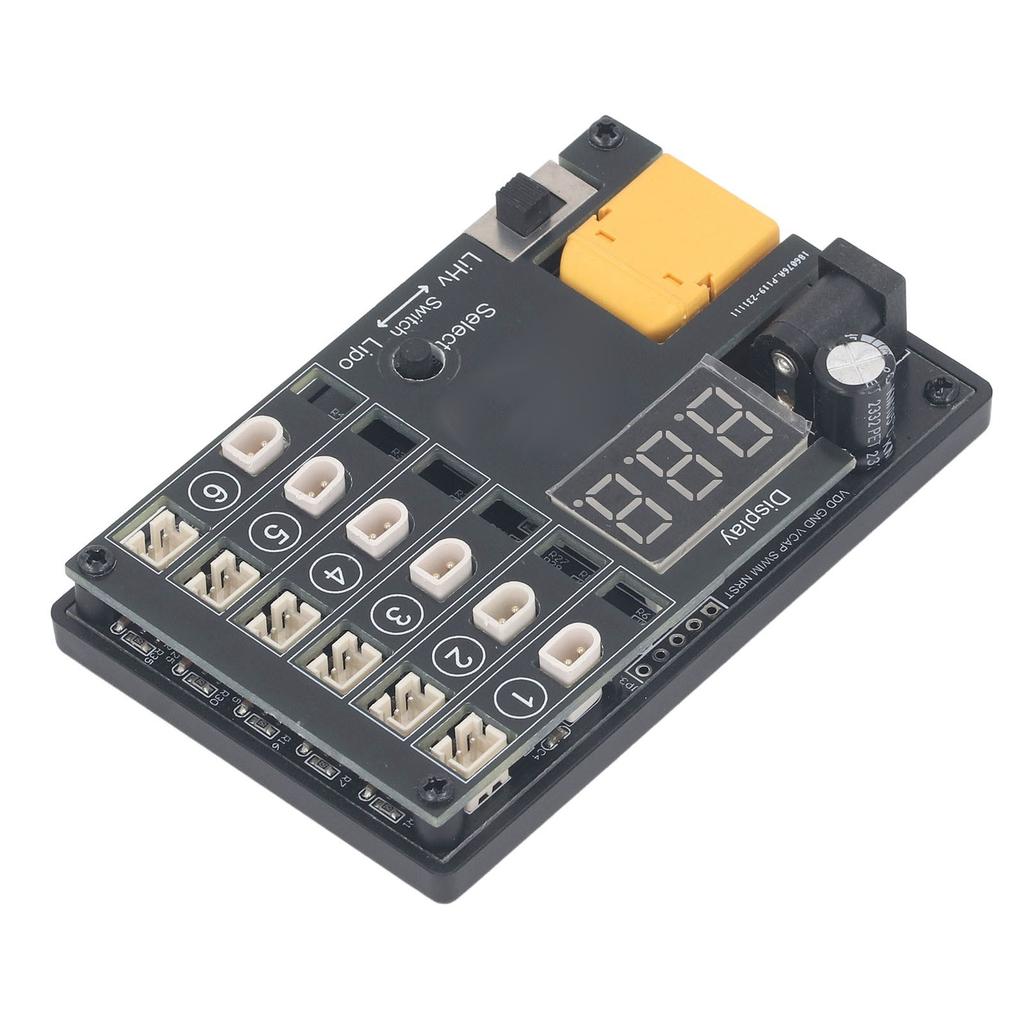 1S Lipo LiHv Charger 6 Port 6 Channel Battery Power Tool Accessories with Low Voltage Input Guard 100‑240V EU Plug