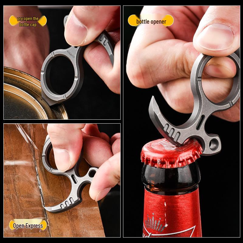 Outil porte-clés EDC multifonction en alliage de titane: Pied-de-biche et extracteur de clous portable
