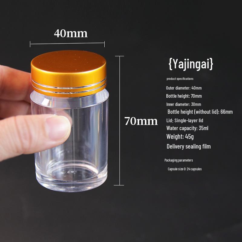 Acrylic Sealed Food Grade Plastic Storage Jar with Lid for Reishi Spore Powder