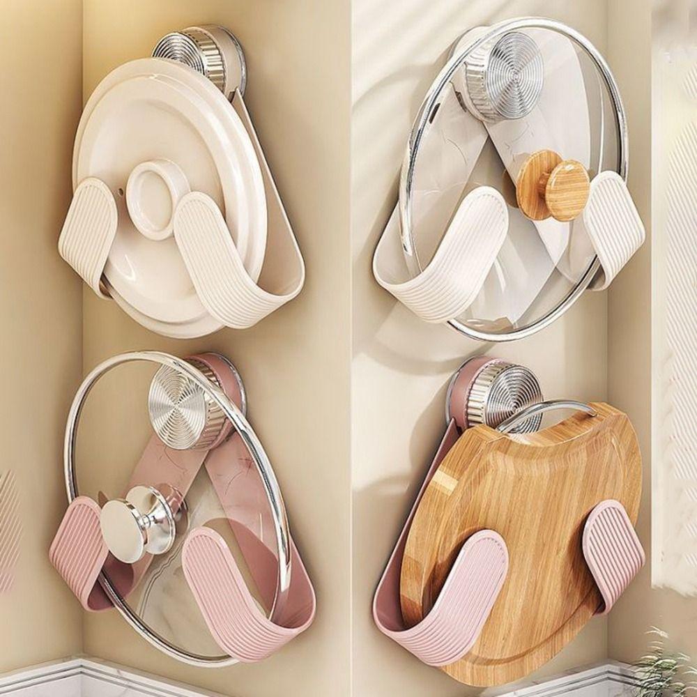 Rust Resistant Pot Lid Storage Rack Wall Mounted Pan Cover Storage Holder  Restaurant