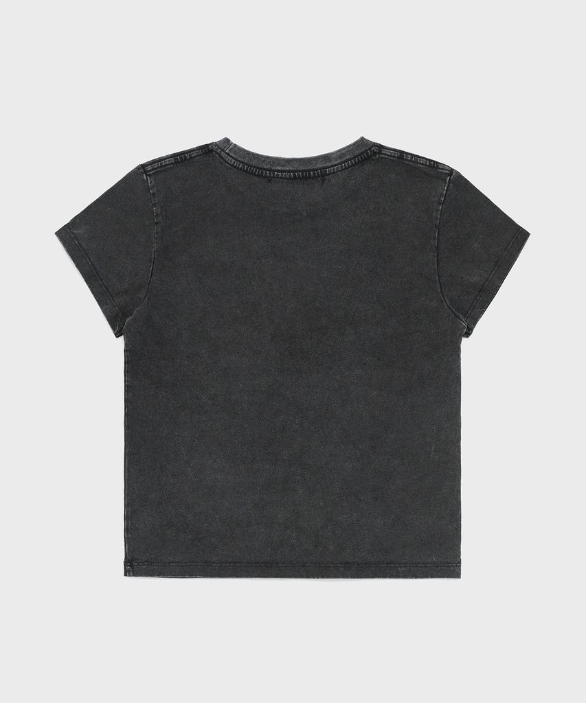 SAINTPAIN Sp Impermanence Pigment Crop Short Sleeve Tee Black