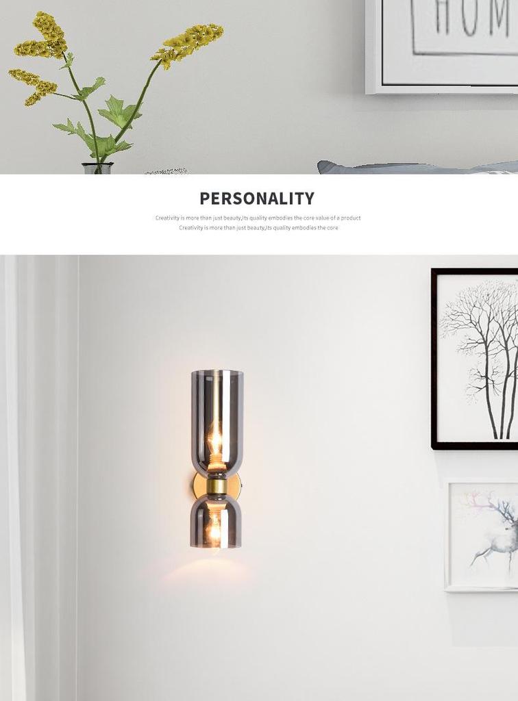 Lan Chen Nordic Double-Head Glass Wall Lamp for Living Room or Hallway