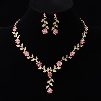 Flower Jewelry Bridal Earrings Necklace Suit Wedding Banquet Clothing Accessories