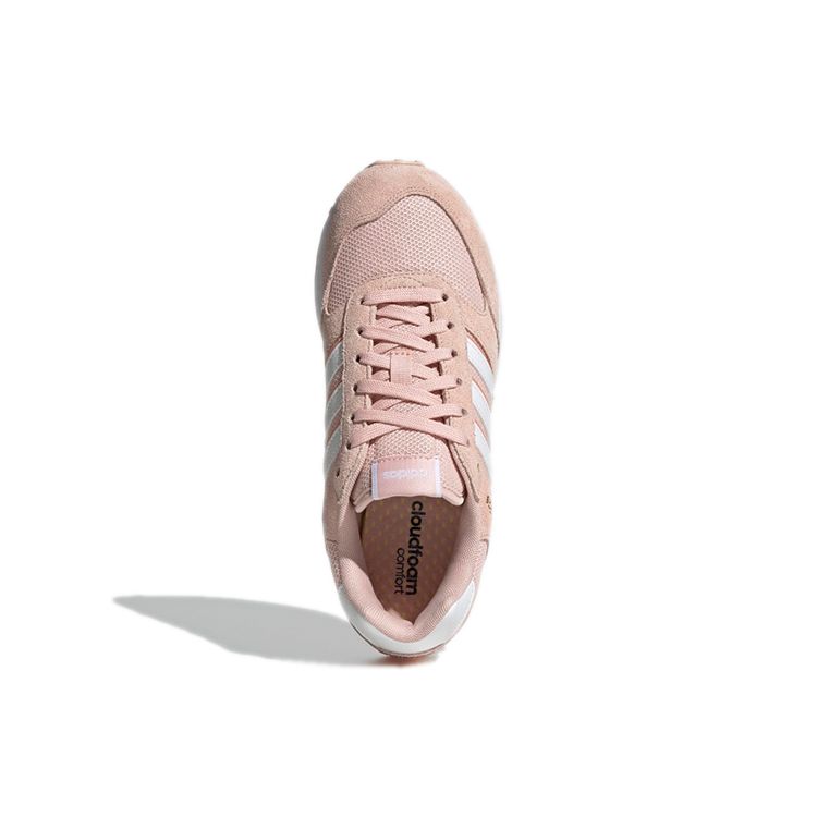Adidas Neo Run 80s Comfortable Versatile Fabric Non-Slip Wear-Resistant Breathable Low-Top Running Shoes Women Sneaker Pink White GZ8165