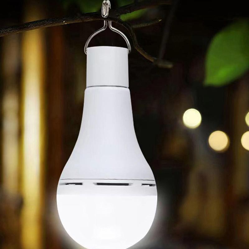 7W Solar Light Waterproof USB Charged Hanging Emergency Sunlight Powered Lamp Outdoor Indoor House Solar Bulb Light Solar Panels