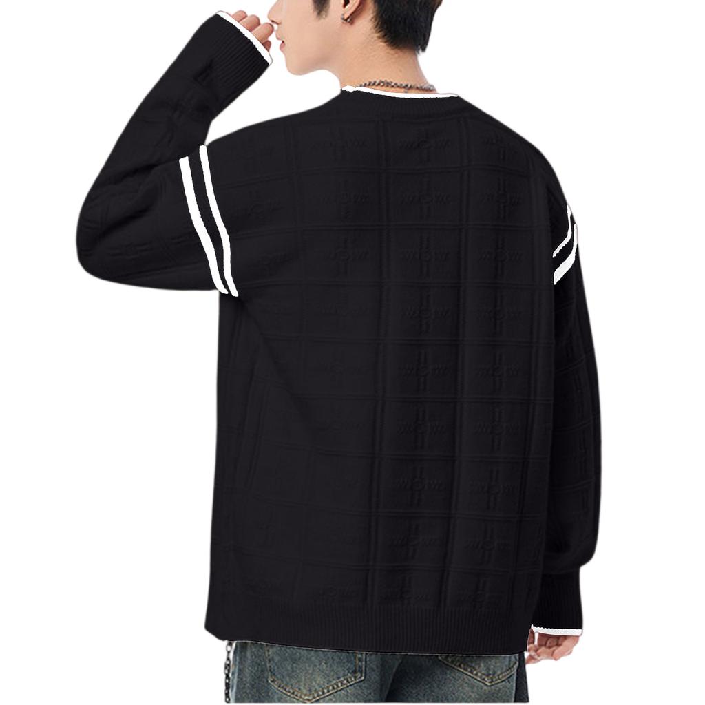 Men's  Fashion  Knitting  Pullover  Long Sleeves  Loose  Round Neck  Sweater