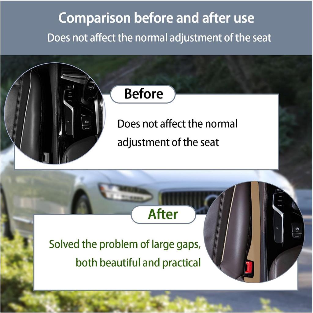 2PCS Car Seat Gap Packing,Leather Seat Gap Plug Fills the Gap between Seat and Console,Universal Seat Gap Blocker to Prevent Falling,Vehicle Interior