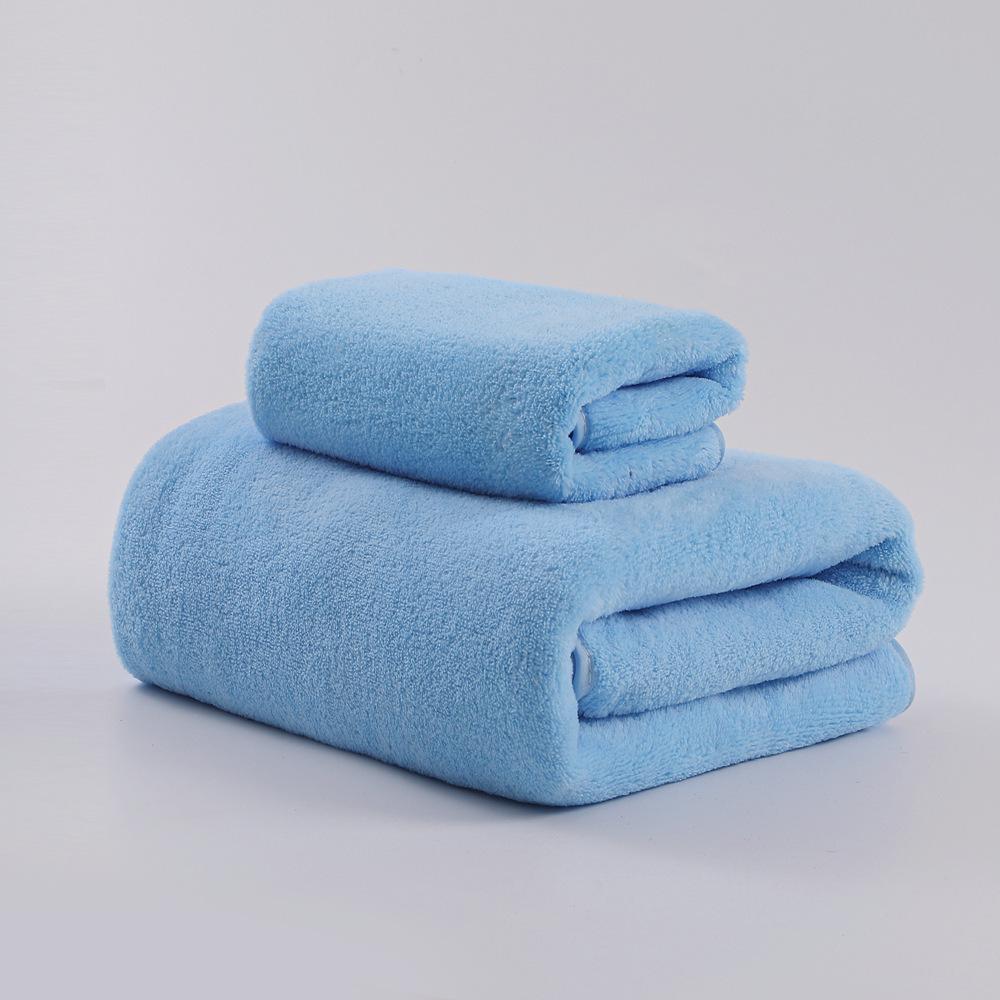 Coral Fleece Plain Color Bath Towel - Thick, Soft, and Highly Absorbent