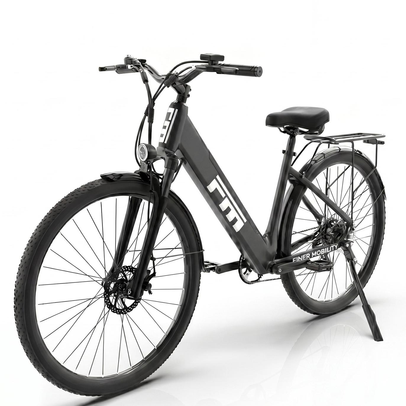 FINER MOBILITY M2 PLUS Faltbares E-Bike für Erwachsene 250W Motor 36V16.5Ah Wiederaufladbarer Akku Max. Last 120KG Stadtstraßen Pendeln Elektrofahrrad schwarz