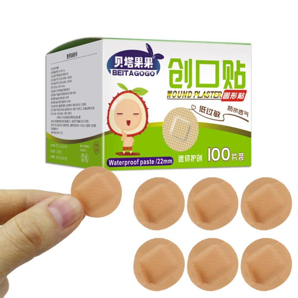 100/120PCS Round Round Band Aid Wound Dressing Children  Adhesive Bandages Cute Cartoon Bands Aid