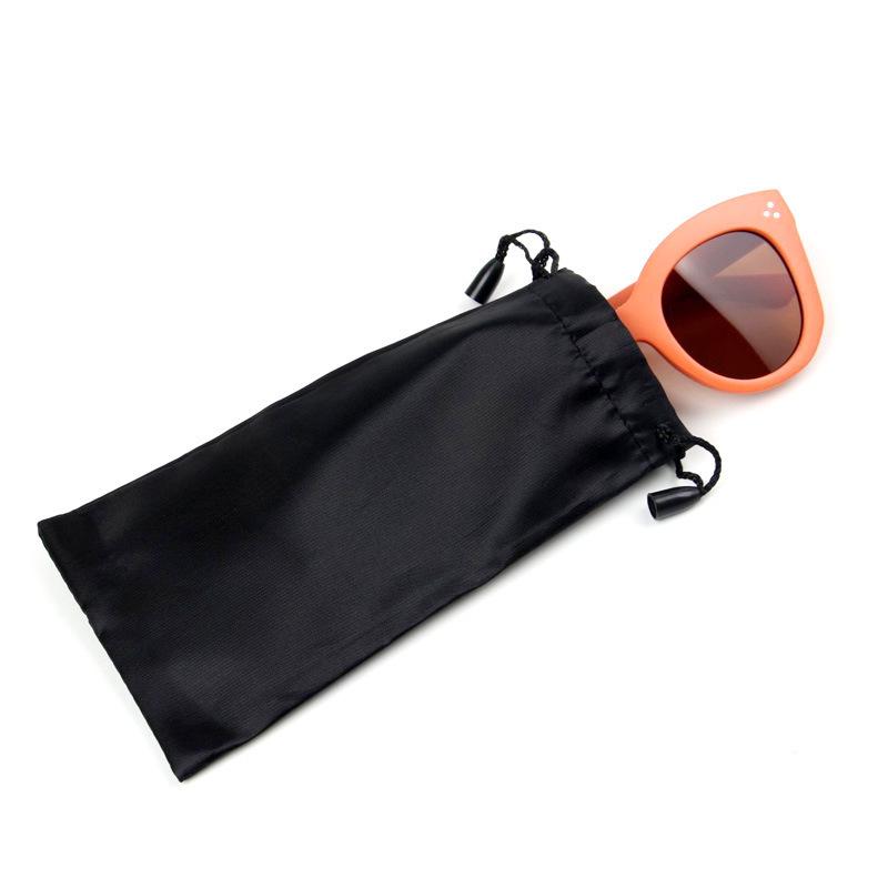 Black Fiber Drawstring Eyeglass Pouch - Standard Style Dustproof Storage Bag