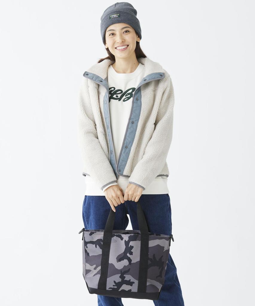 Tote Bag Zip Top with Shoulder Strap Camo Medium Green Camouflage 0STA889000 [L.L.Been] Hunter's