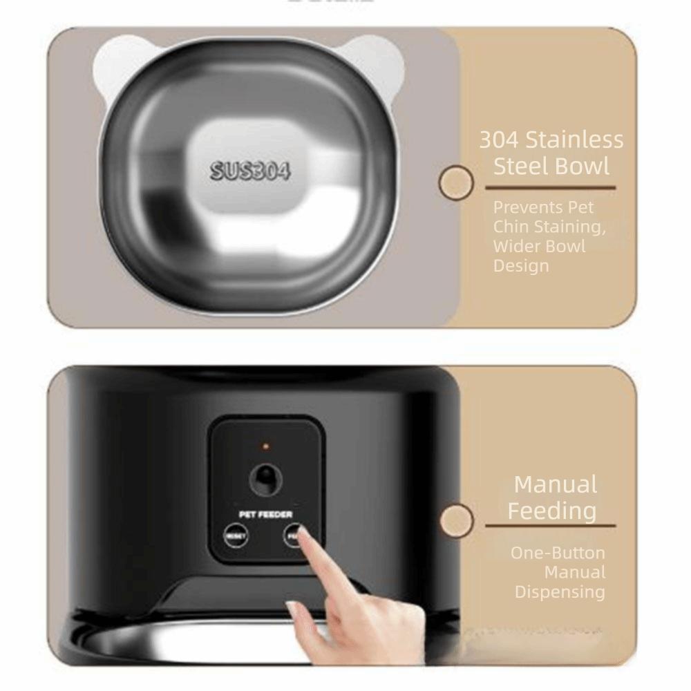 Large Capacity Automatic Pet Feeder Voice Control Timed Feeding Smart Pet Feeder Rechargeable with Camera Pet Intelligent Feeder