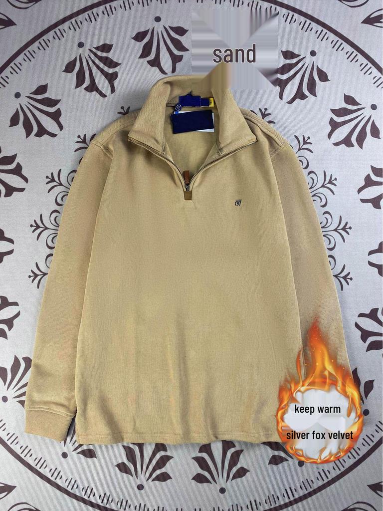 RL Ralph Lauren Herren- & Damen-Sweatshirt mit Pony-Logo und halbem Reißverschluss - Langärmlig, Umlegekragen, Lockere Passform, Amerikanischer Retro-Stil.