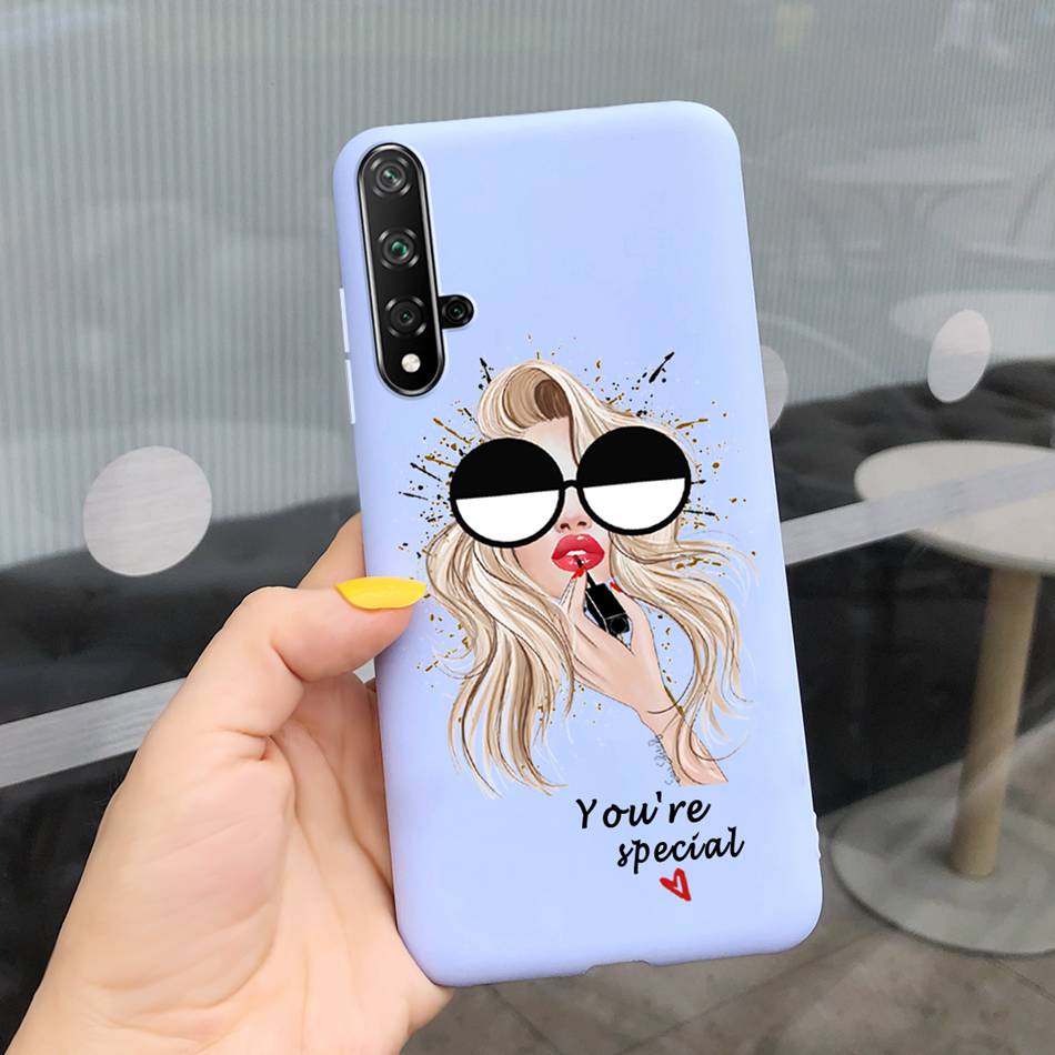 For Huawei Nova 5T Case Beautiful Girl Flower Phone Case For Huawei Nova5T YAL-L21 Soft Silicone Shockproof Back Cover Bumper