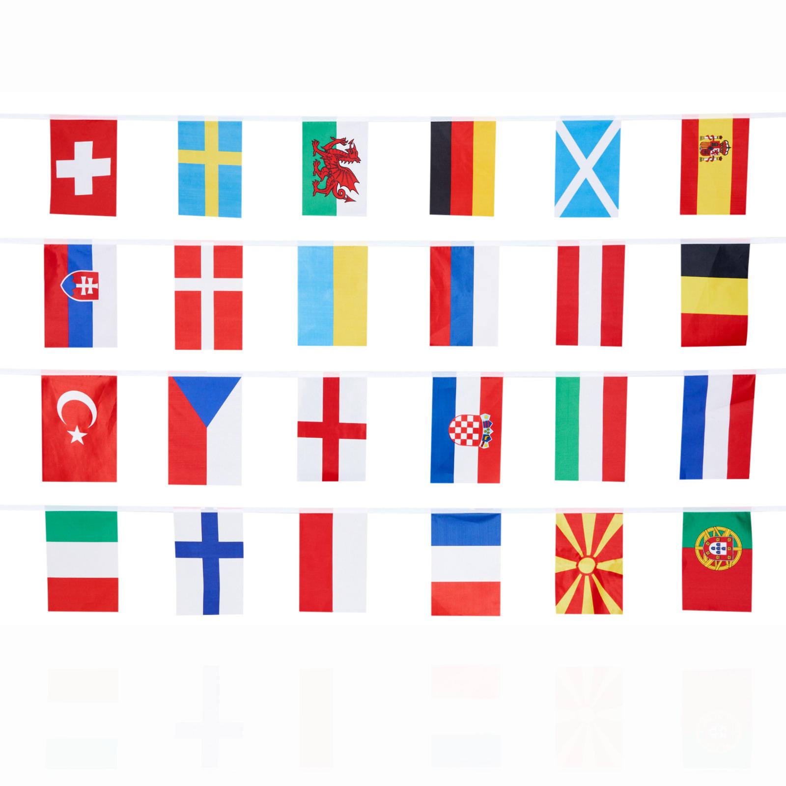 

Euro Bunting Flags 2021 Premium Fabric Tournament Flags All 24 Nations 7m